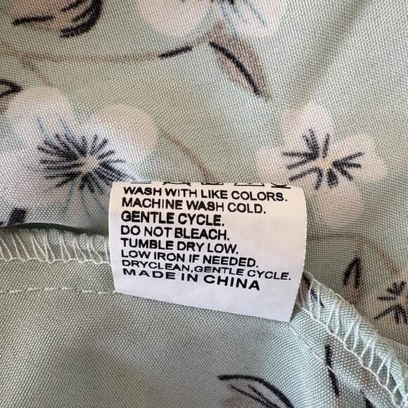 Mint Green Floral Maxi Bohemian Skirt Womens M Elastic Waist Lightweight - Picture 4 of 8